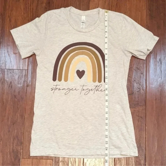 Stronger Together Beige T-shirt, Size Small - Picture 5 of 6
